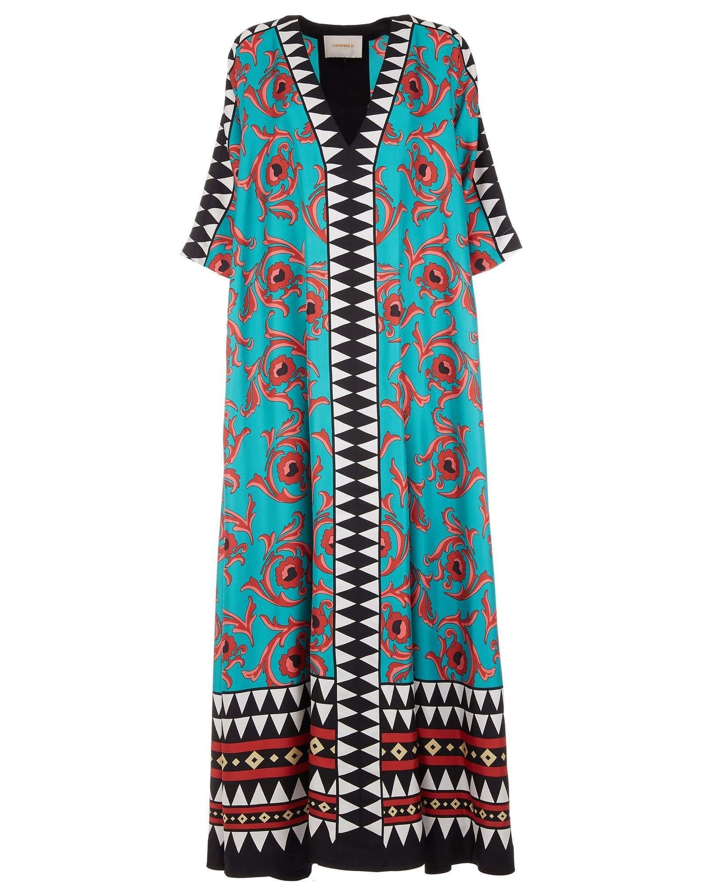 LA DOUBLEJ-Cartwheel Silk Twill Muumuu Dress-