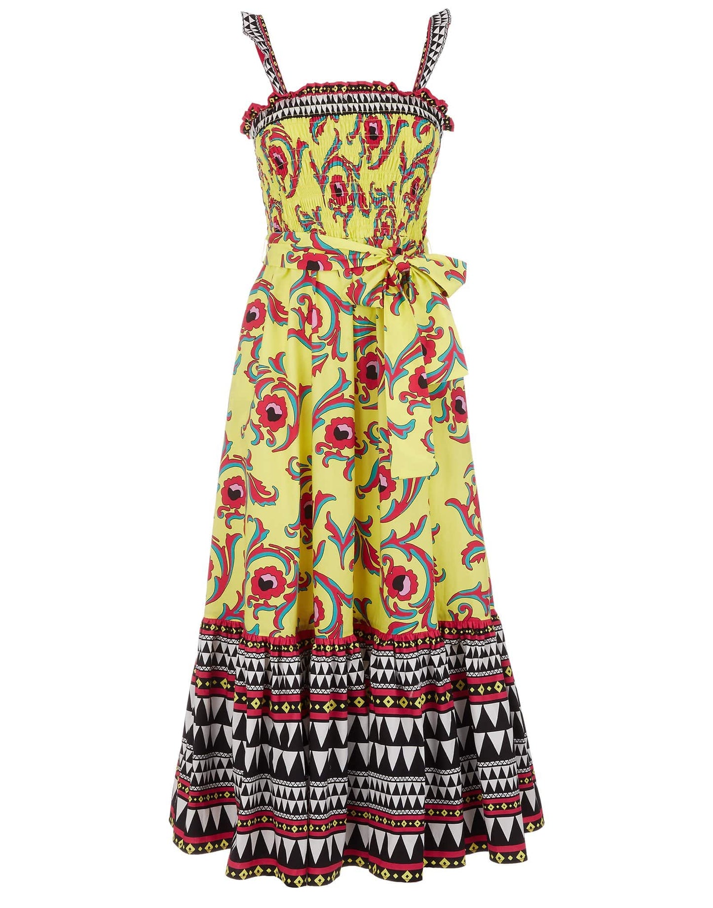 LA DOUBLEJ-Cartwheel Giallo Cotton Poplin Smock Dress-