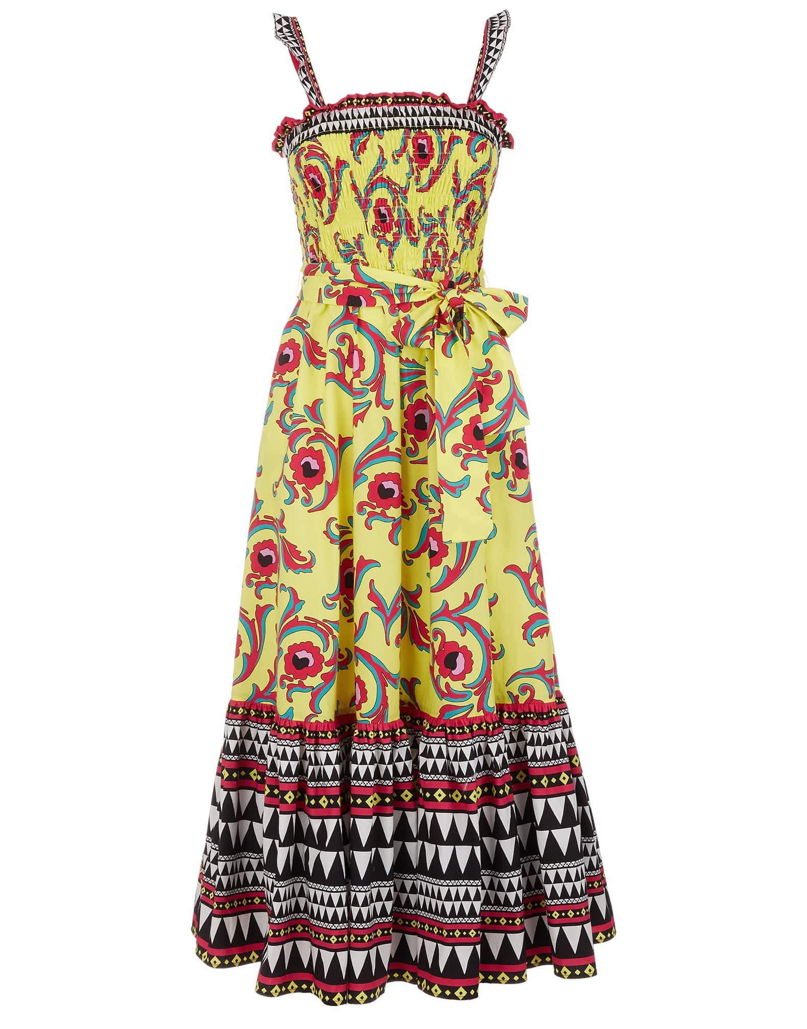 LA DOUBLEJ-Cartwheel Giallo Cotton Poplin Smock Dress-