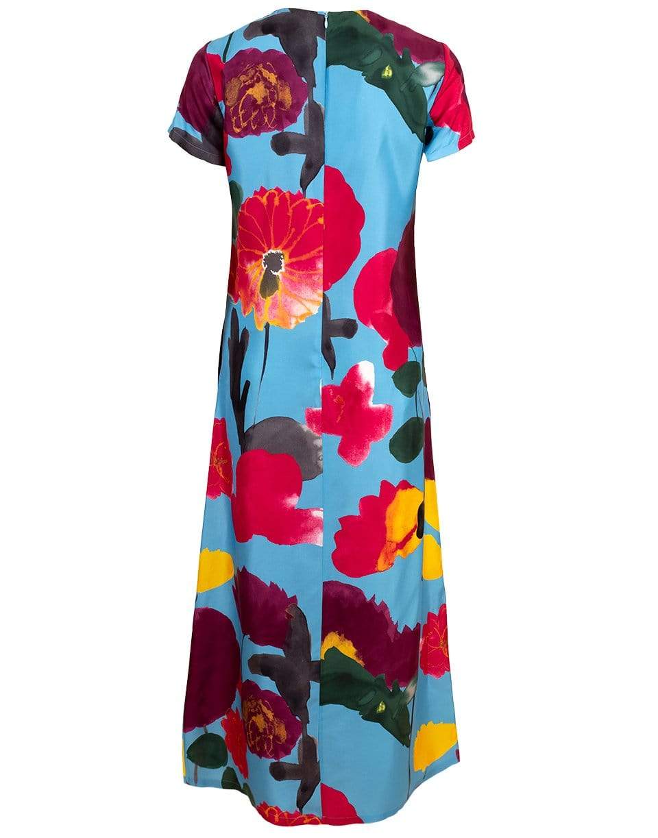 LA DOUBLEJ-Prom Azzurro Silk Twill Swing Dress-