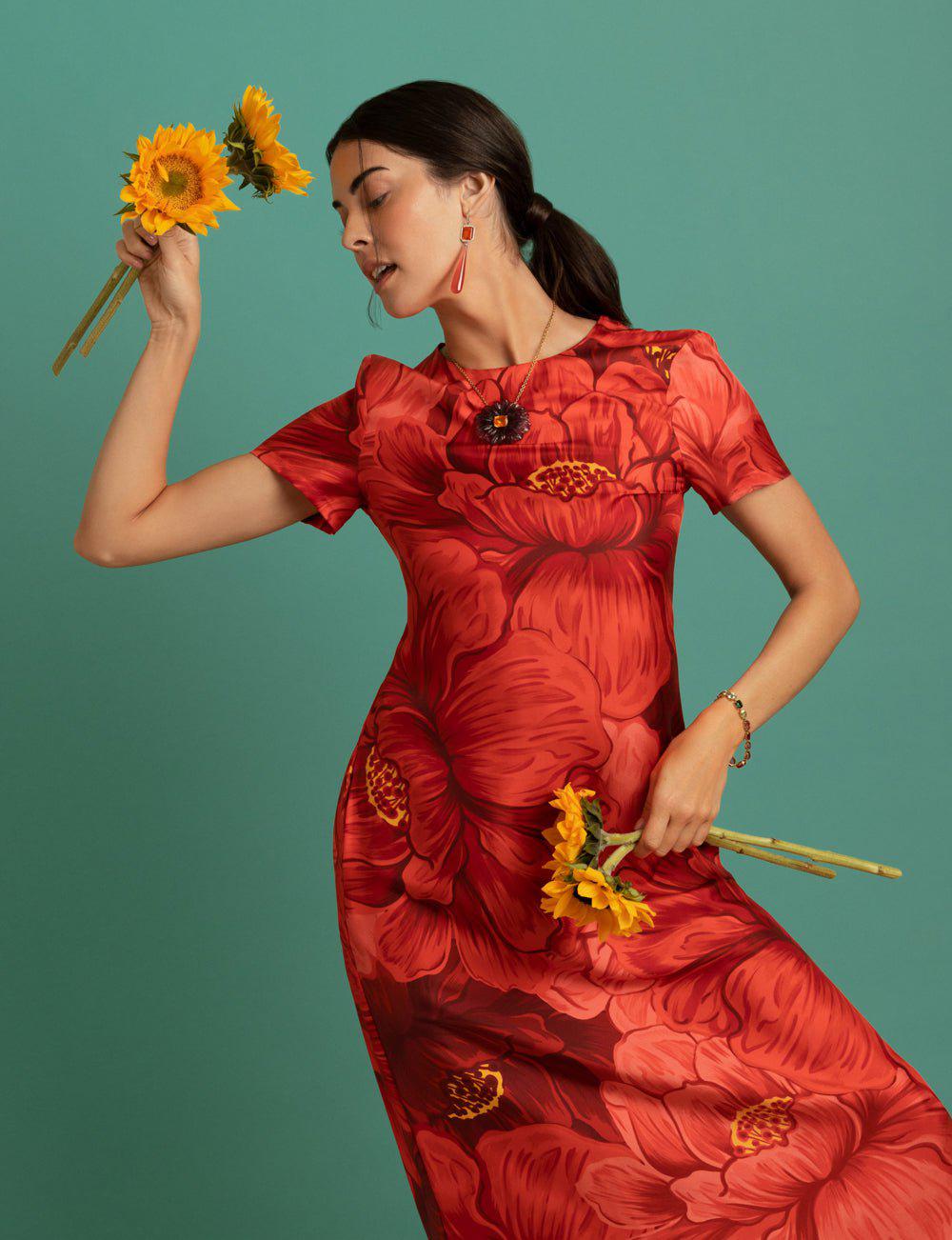 LA DOUBLEJ-Swing Dress - Ruby Red-