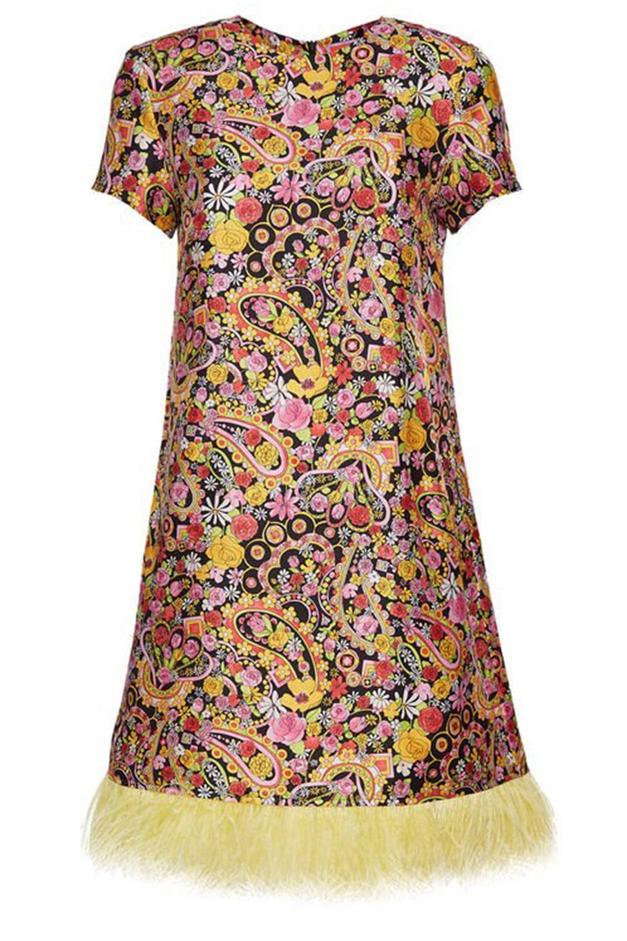 LA DOUBLEJ-Mini Swing Dress With Feathers-