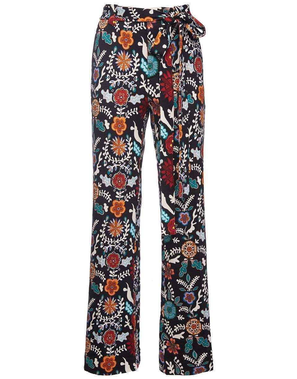 LA DOUBLEJ-Fire Flower in Punto Milano Jersey Slit Pants-
