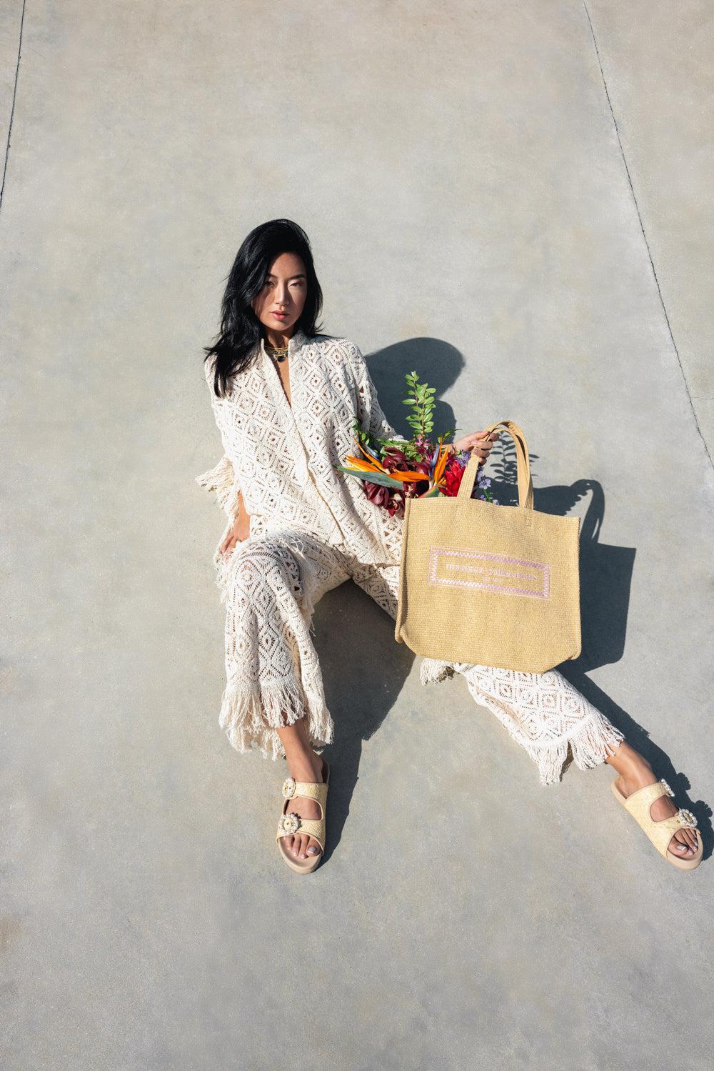 PALAZZO PANTS - PLAZA MACRAME-PLAZAMCR-XS-CLOTHINGPANTWIDE LEG-LA DOUBLEJ