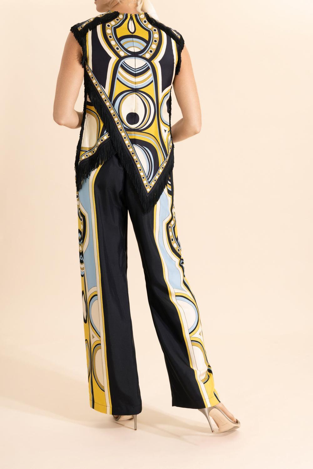 Scarf Top-GEOMETRC-38-CLOTHINGTOPBLOUSE-LA DOUBLEJ