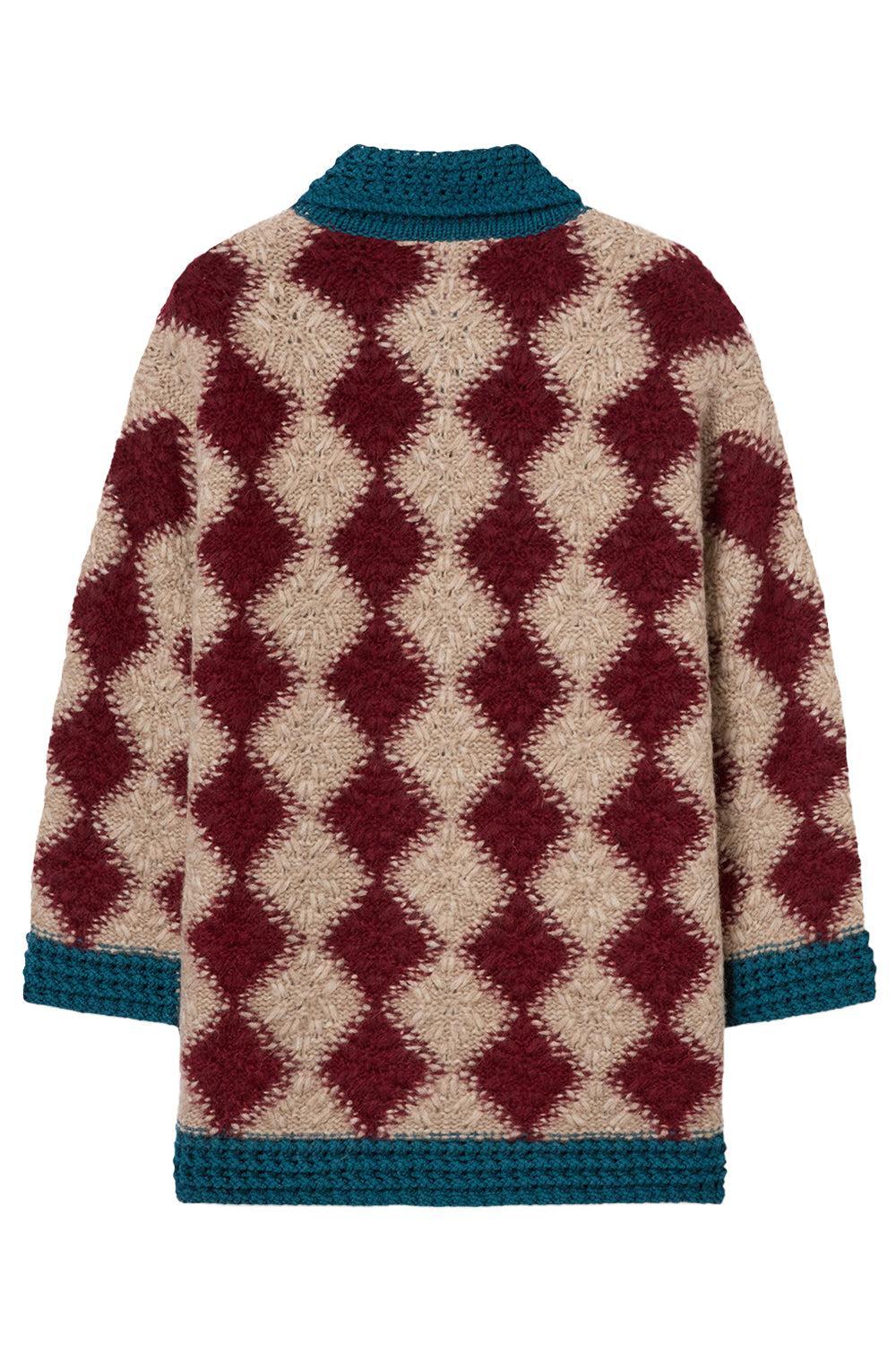  Crochet Bowling Cardigan-RED-XS-CLOTHINGTOPCARDIGAN-LA DOUBLEJ 
