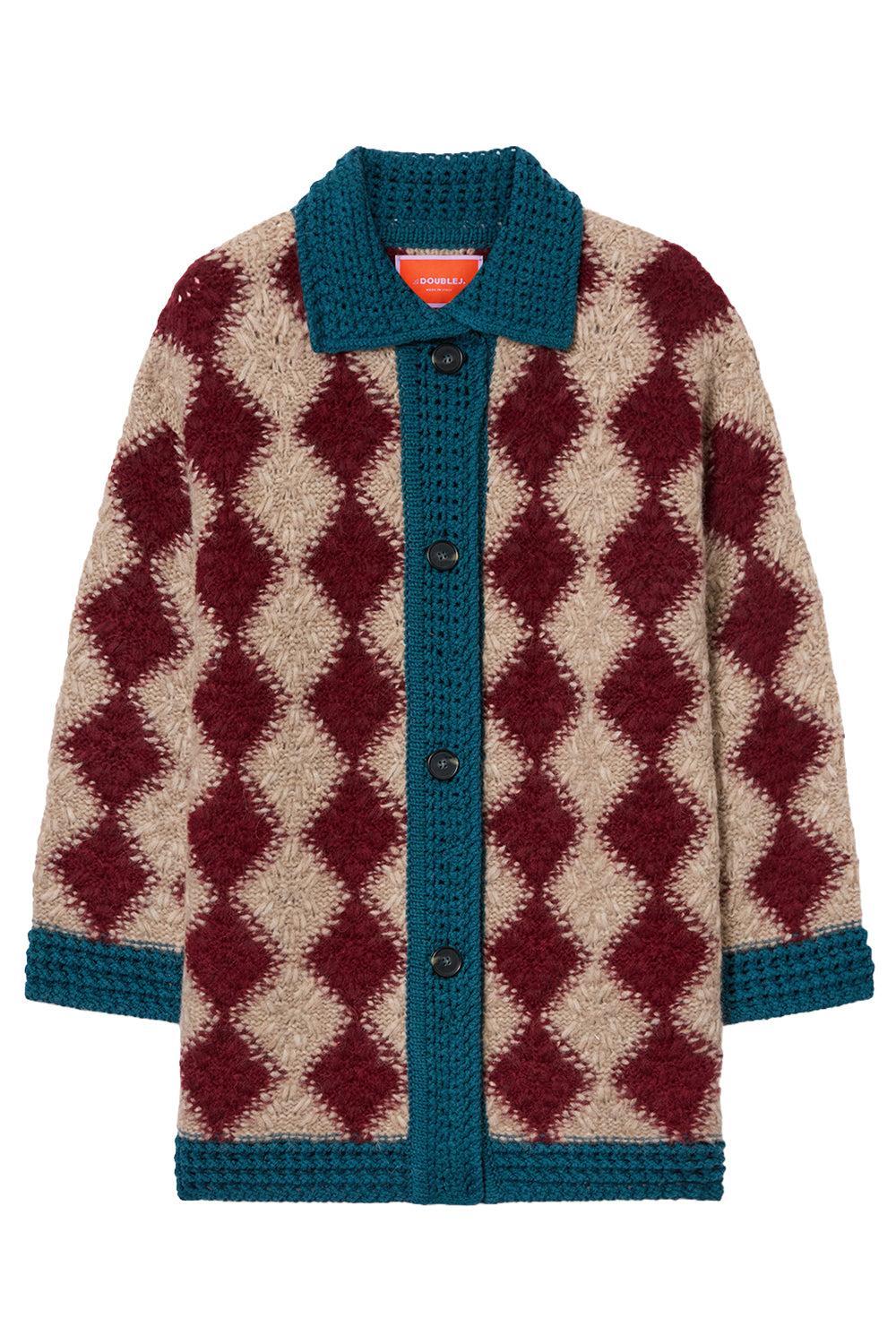  Crochet Bowling Cardigan-RED-XS-CLOTHINGTOPCARDIGAN-LA DOUBLEJ 