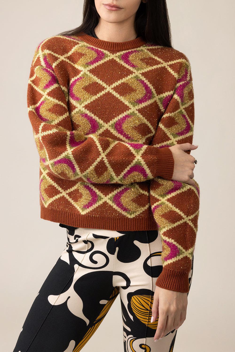 Half-Light Crewneck Sweater-BROWN-S-CLOTHINGTOPKNITS-LA DOUBLEJ