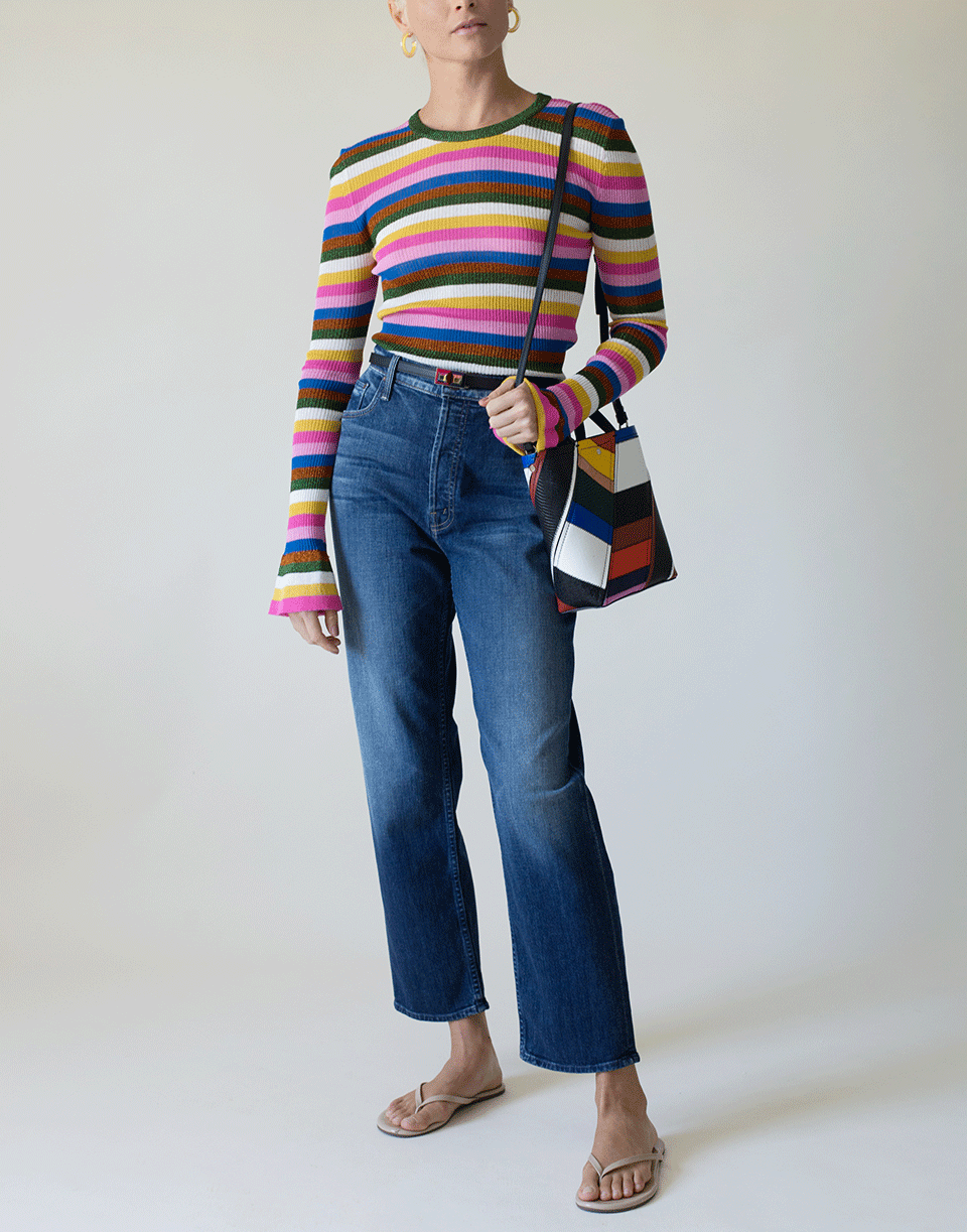 LA DOUBLEJ-Flute Metallic Knit Top-
