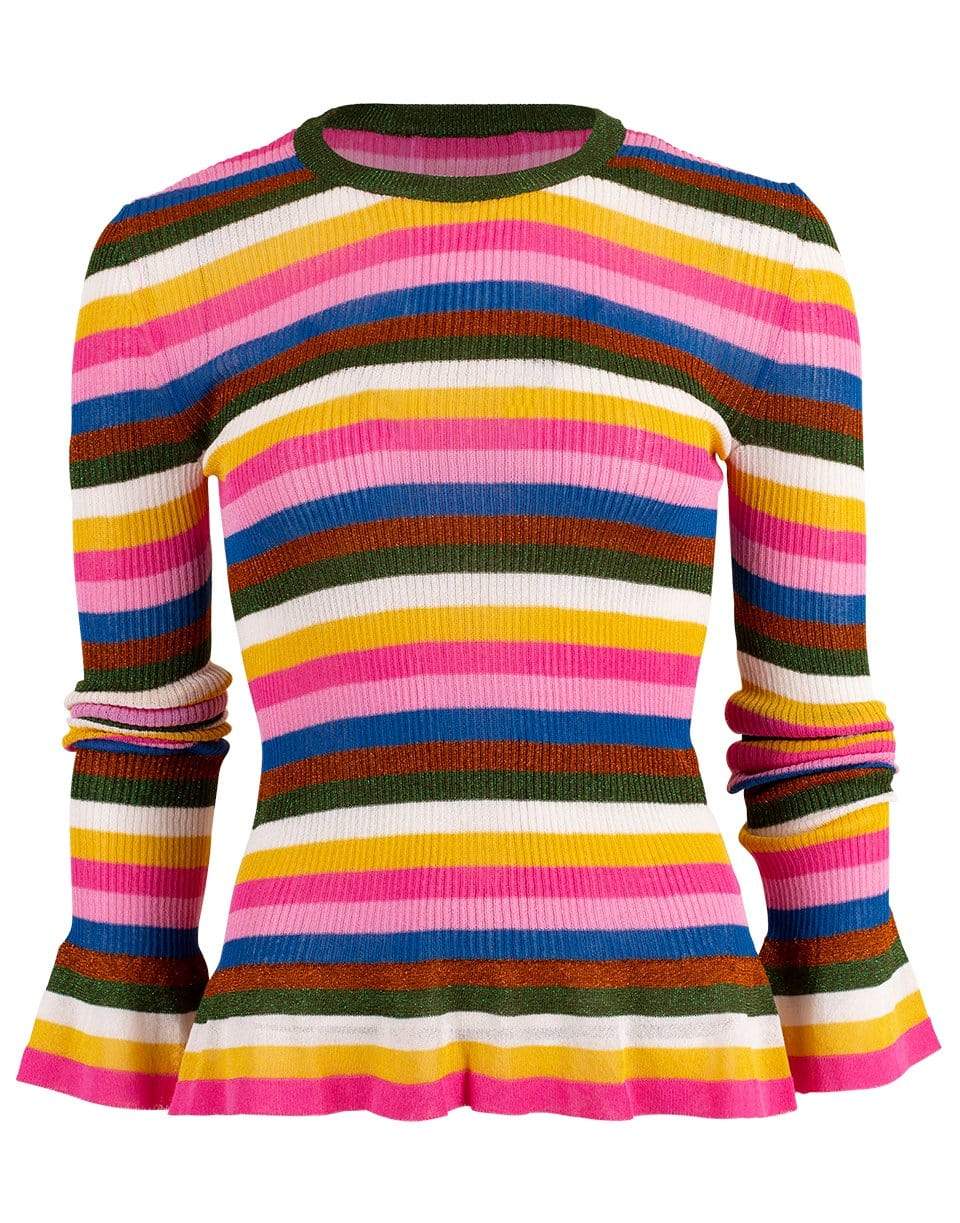 LA DOUBLEJ-Flute Metallic Knit Top-