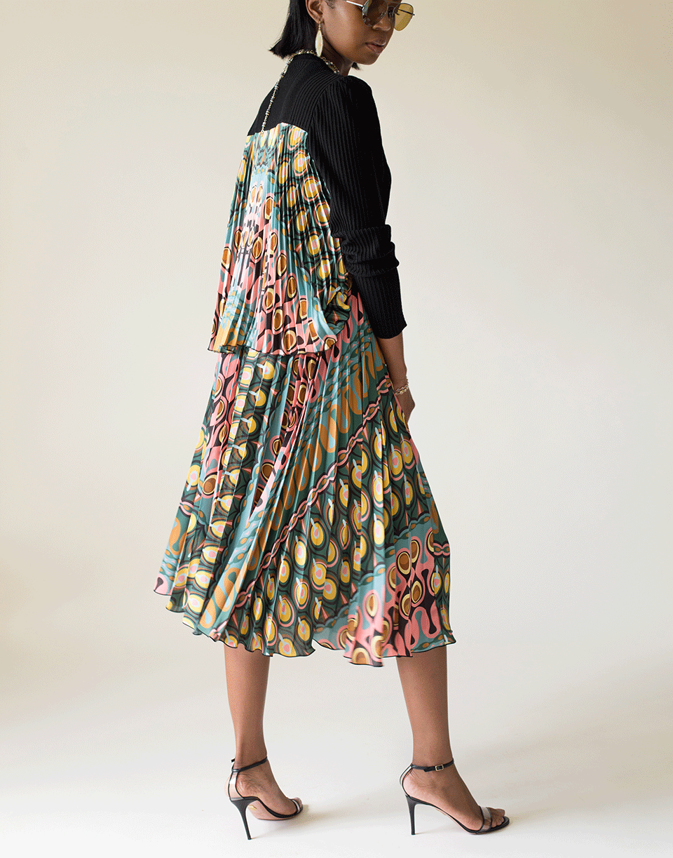 LA DOUBLEJ-Pleated Print Back Super Sweater-