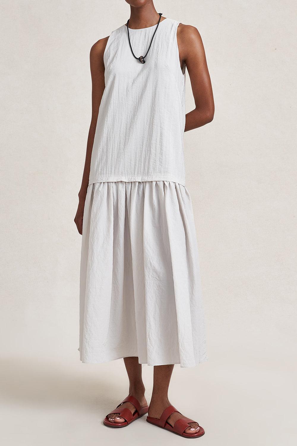 Cornelia Dress - Stone-WHITE-XS-CLOTHINGDRESSCASUAL-LA LIGNE