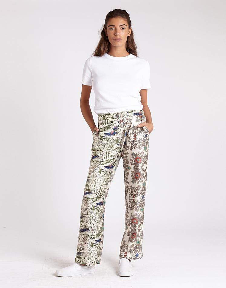 LA PRESTIC OUISTON-Mix Chic Bleu Lucky Printed Crop Pant-