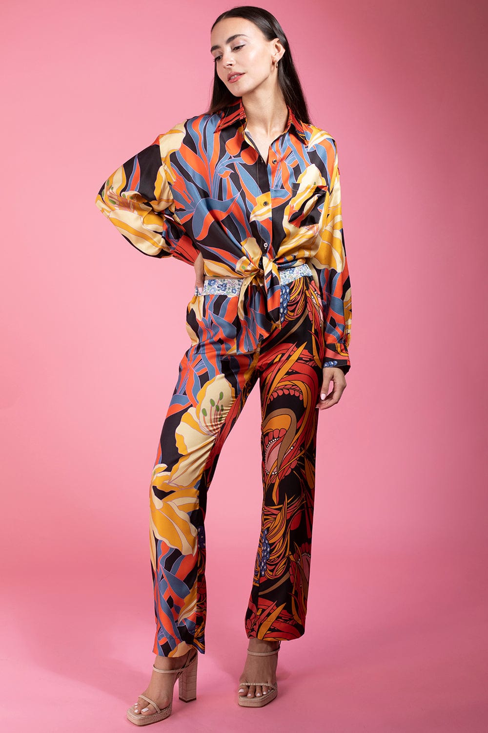 LA PRESTIC OUISTON-Lucky Contrast Waistband Pant-