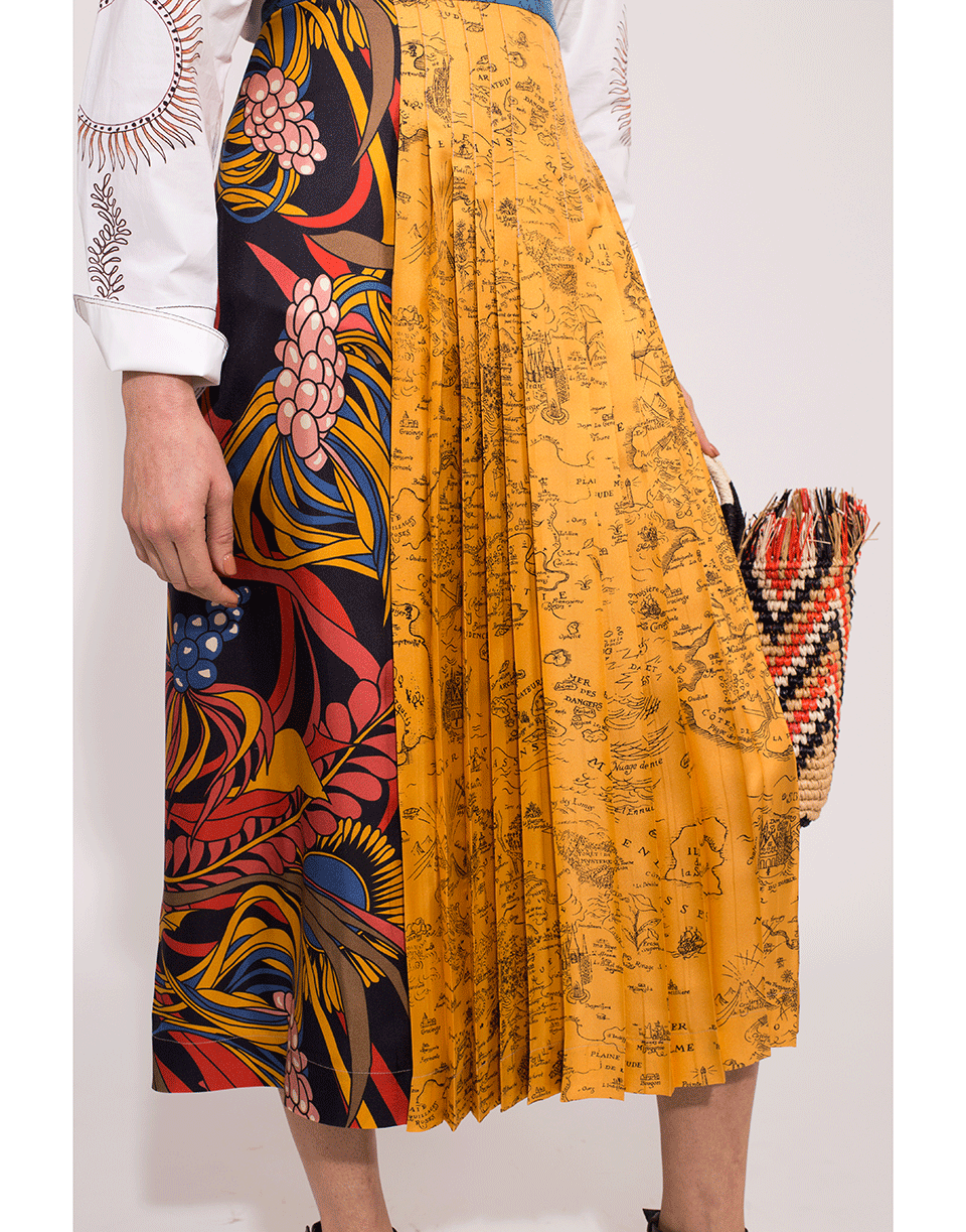LA PRESTIC OUISTON-Sagan Mix Carte Safran Skirt-