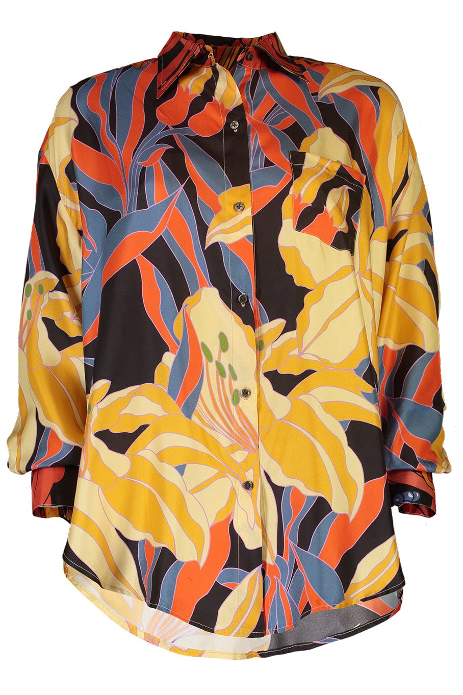 LA PRESTIC OUISTON-Big Oversized Button Up Blouse-