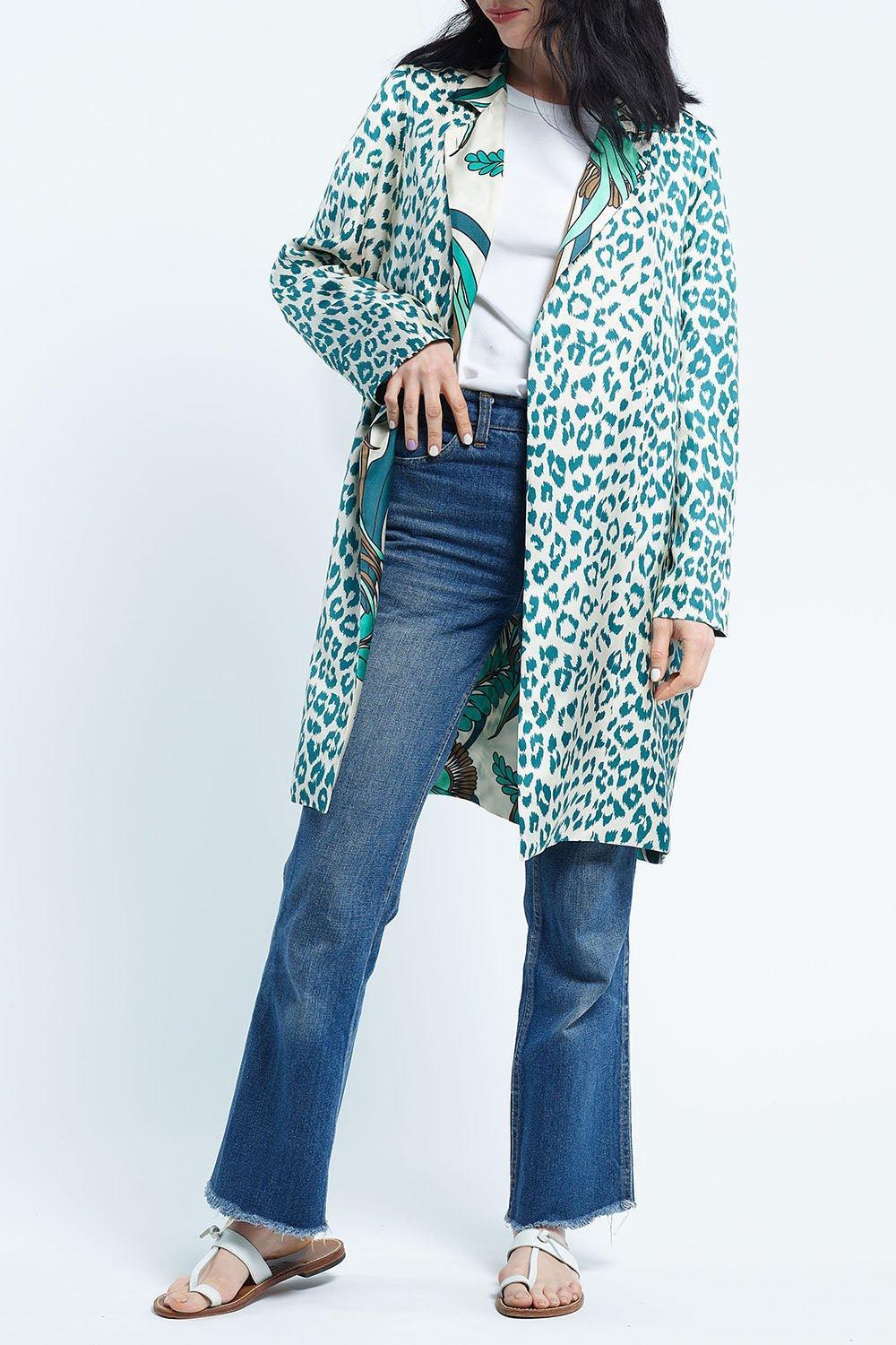 LA PRESTIC OUISTON-Liberte Kimono - Mix Corail Aqua Ecru-