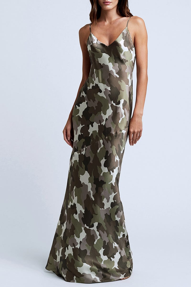 L'AGENCE-Serita Camouflage Maxi Dress-