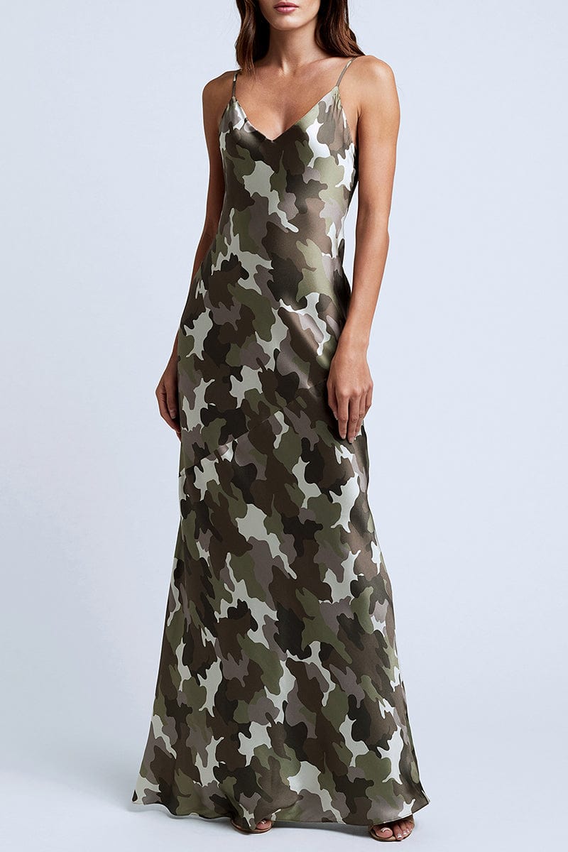 L'AGENCE-Serita Camouflage Maxi Dress-