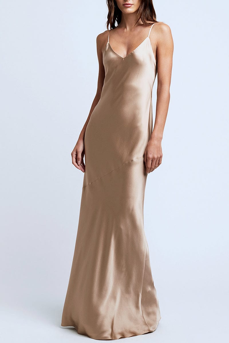 L'AGENCE-Serita Maxi V Neck Dress-