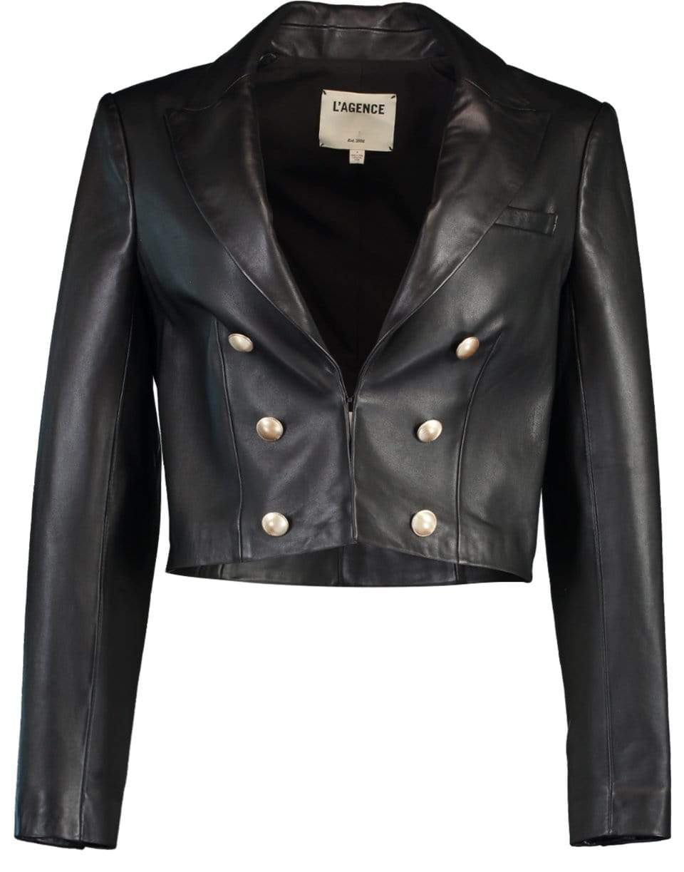 L'AGENCE-Black Inez Crop Blazer-