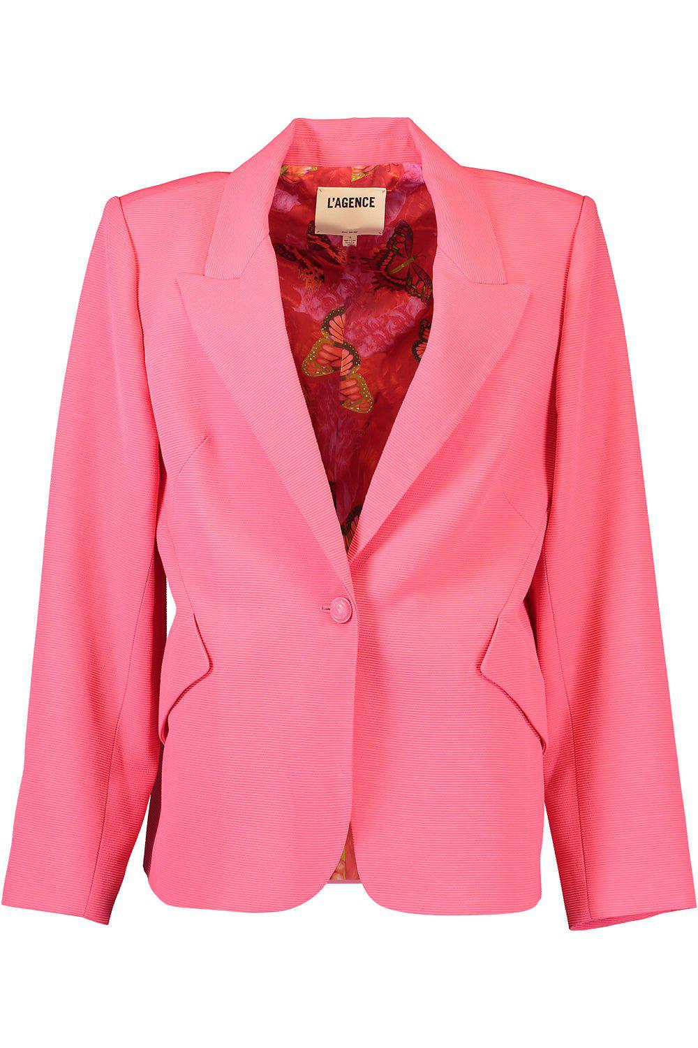 L'AGENCE-Chamberlain Blazer - Coral Fuchsia-