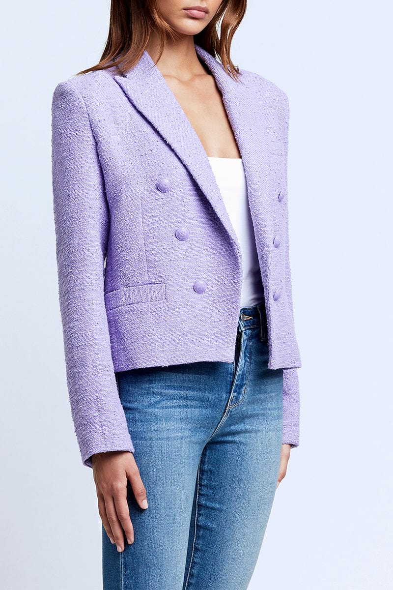 L'AGENCE-Brooke Double Breasted Crop Blazer-