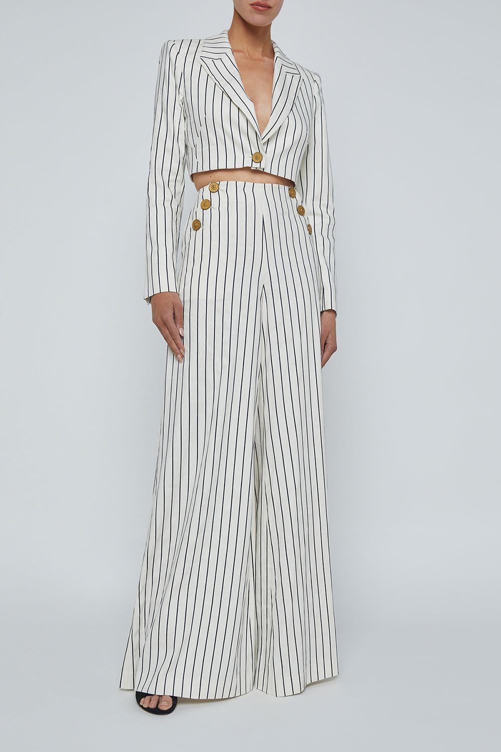Izzie Blazer-VINTAGE WHITE/BLACK-2-CLOTHINGJACKETBLAZERS-L'AGENCE
