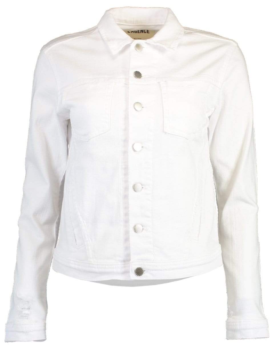 L'AGENCE-Celine White Denim Jacket-
