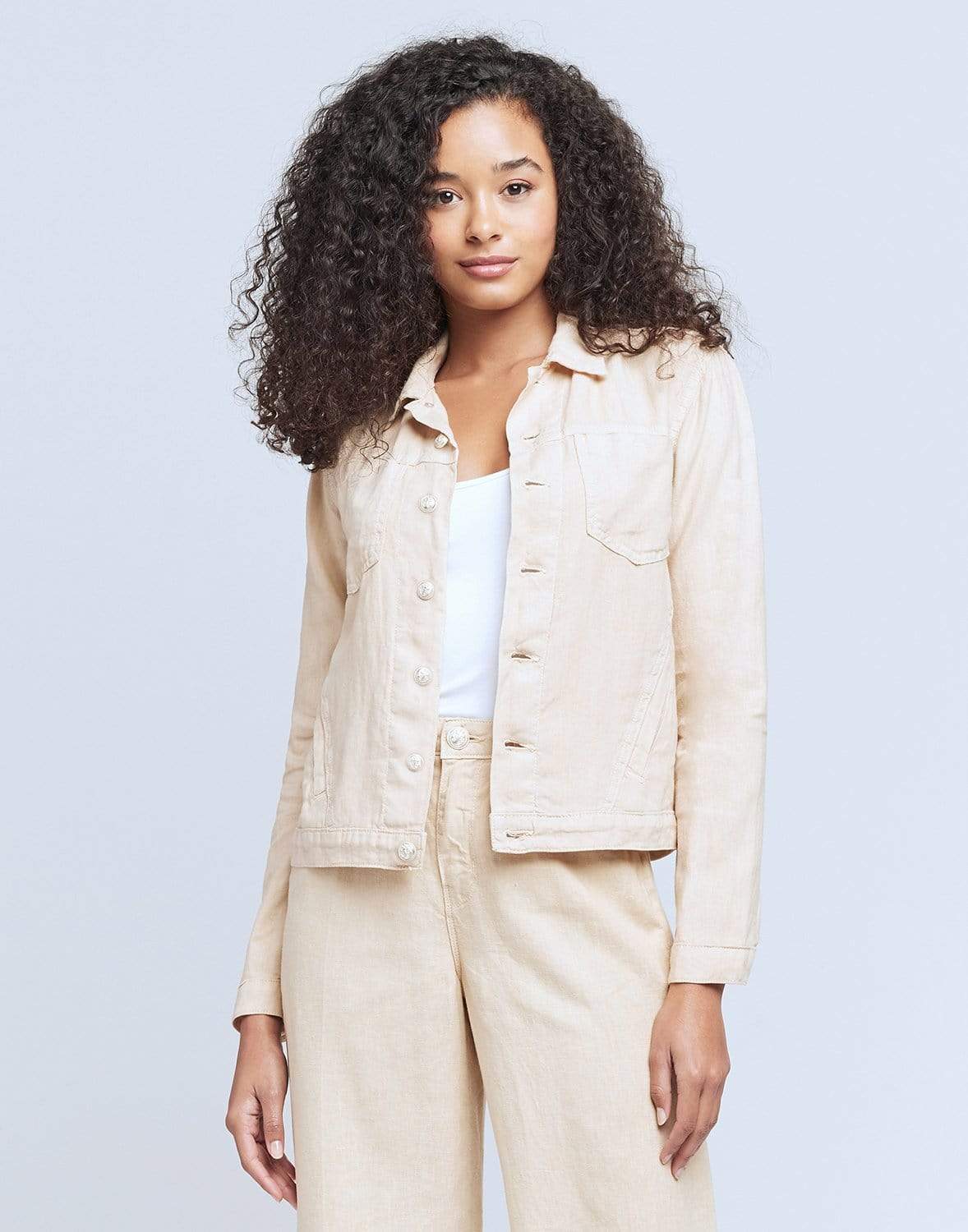 L'AGENCE-Sand Celine Linen Jacket-