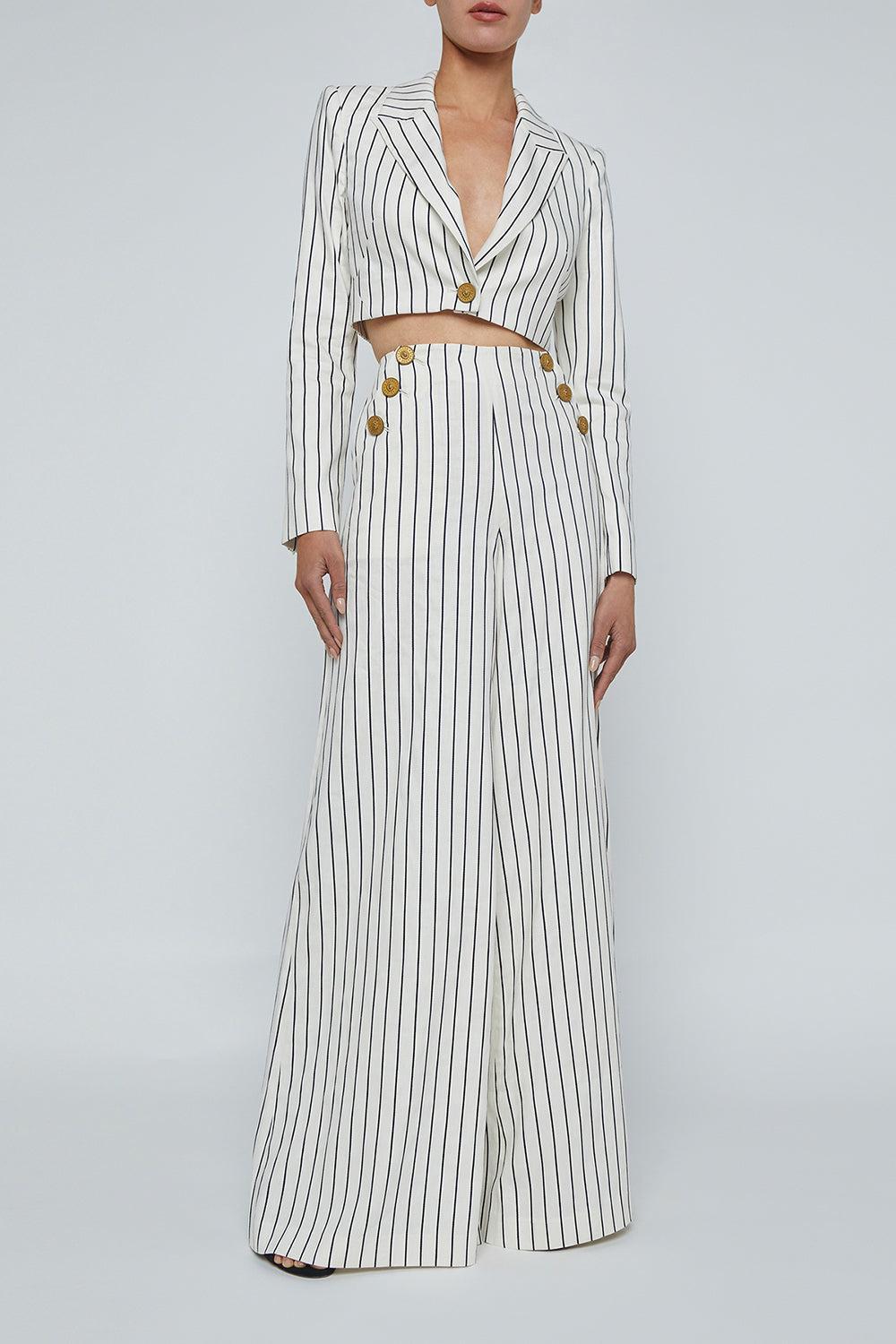 Kingston Wide Leg Pant-VINTAGE WHITE/BLACK-2-CLOTHINGPANTWIDE LEG-L'AGENCE