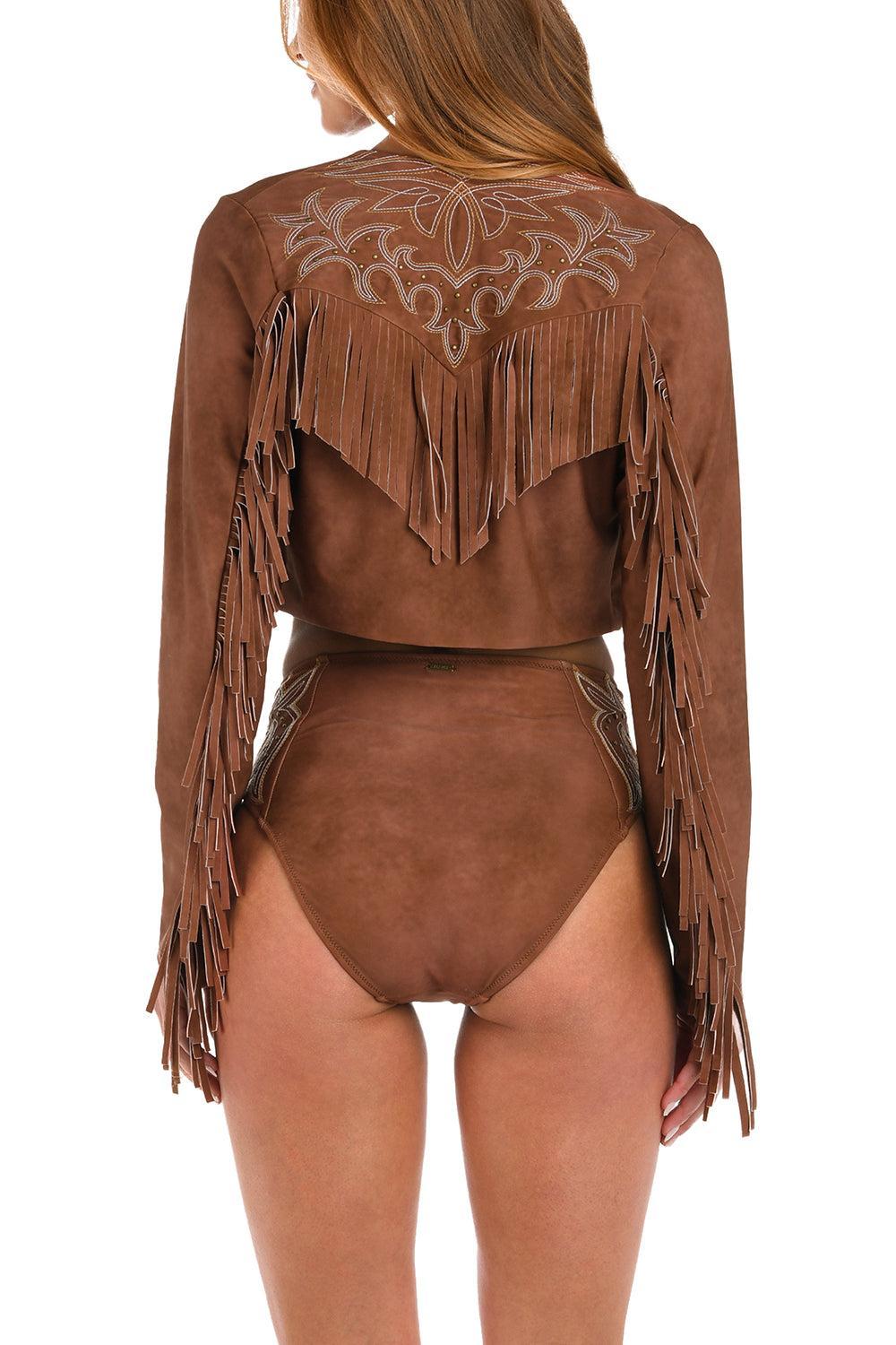 Adeline Bolero Cardigan Top-BRONZE-XS-CLOTHINGSWIM-L'AGENCE