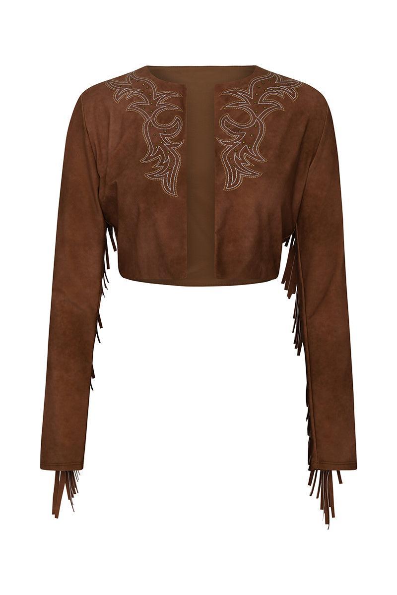 Adeline Bolero Cardigan Top-BRONZE-XS-CLOTHINGSWIM-L'AGENCE