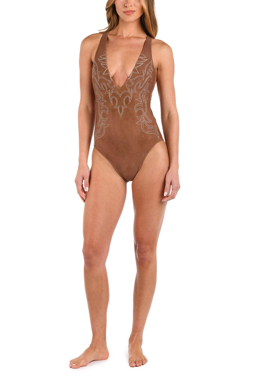 Lisa Bolero One Piece-BRONZE-XS-CLOTHINGSWIM-L'AGENCE