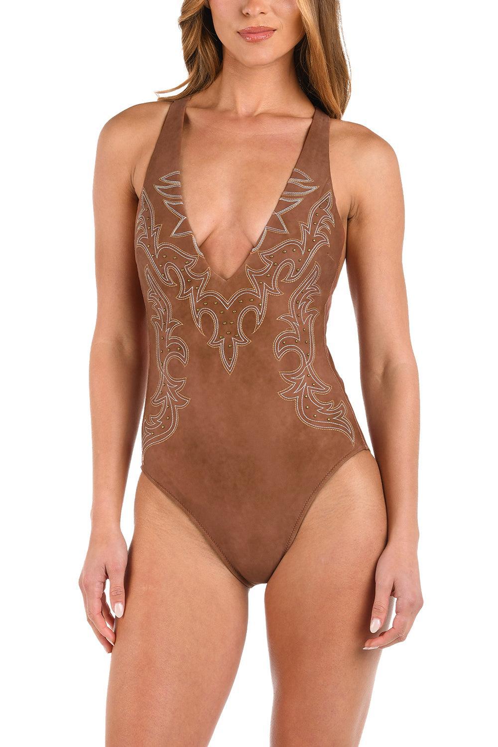 Lisa Bolero One Piece-BRONZE-XS-CLOTHINGSWIM-L'AGENCE