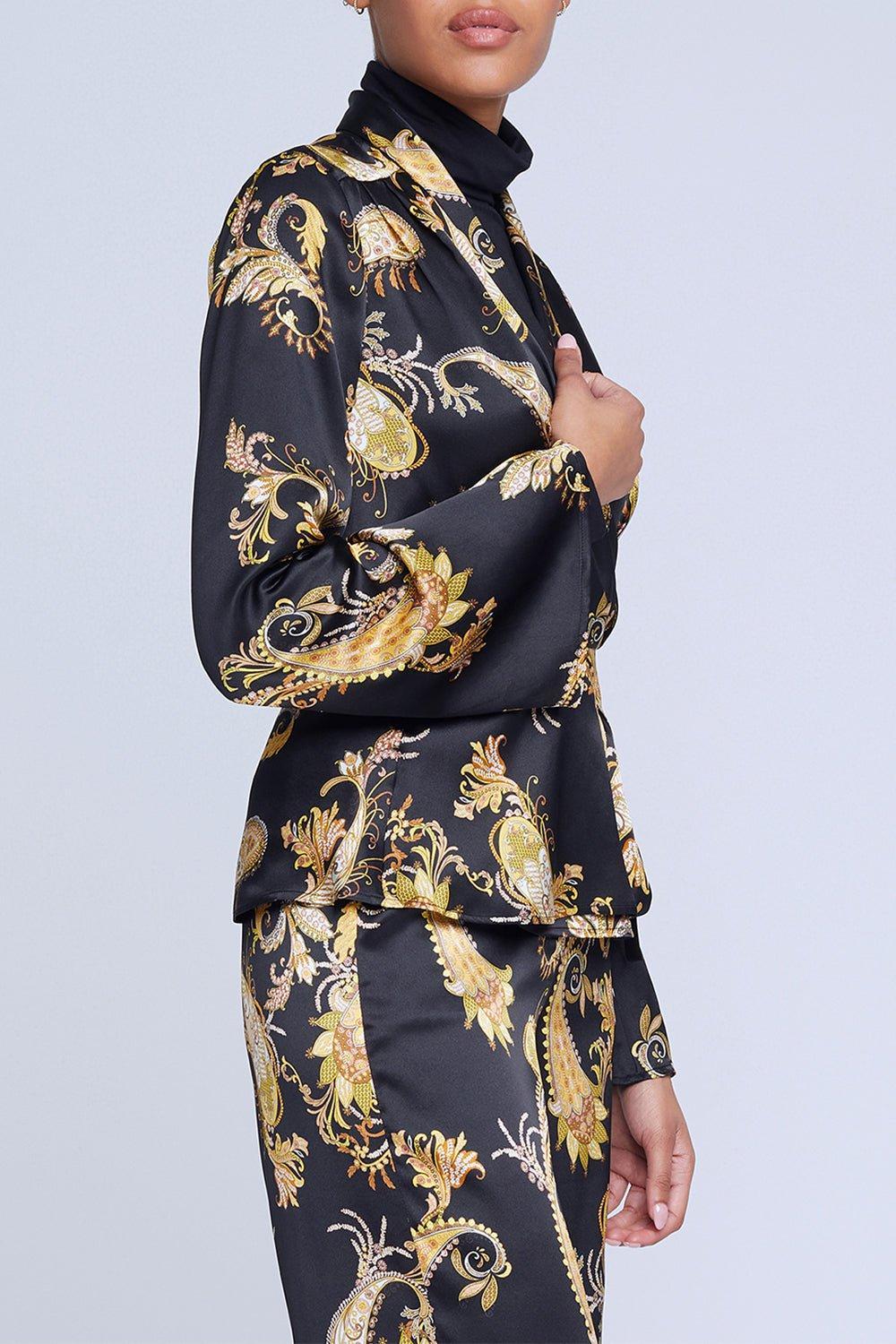 L'AGENCE-Olive Wrap Blouse-