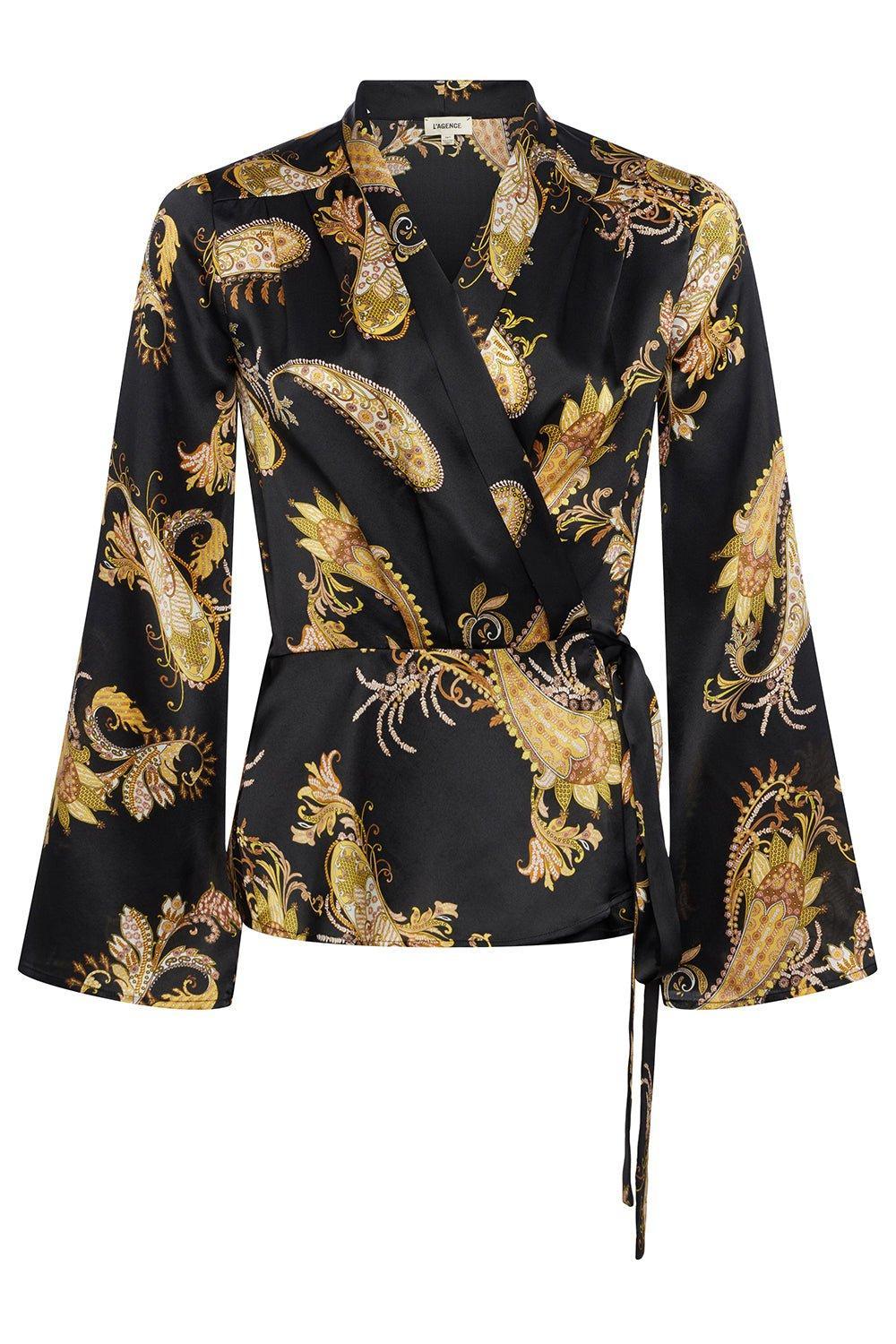 L'AGENCE-Olive Wrap Blouse-