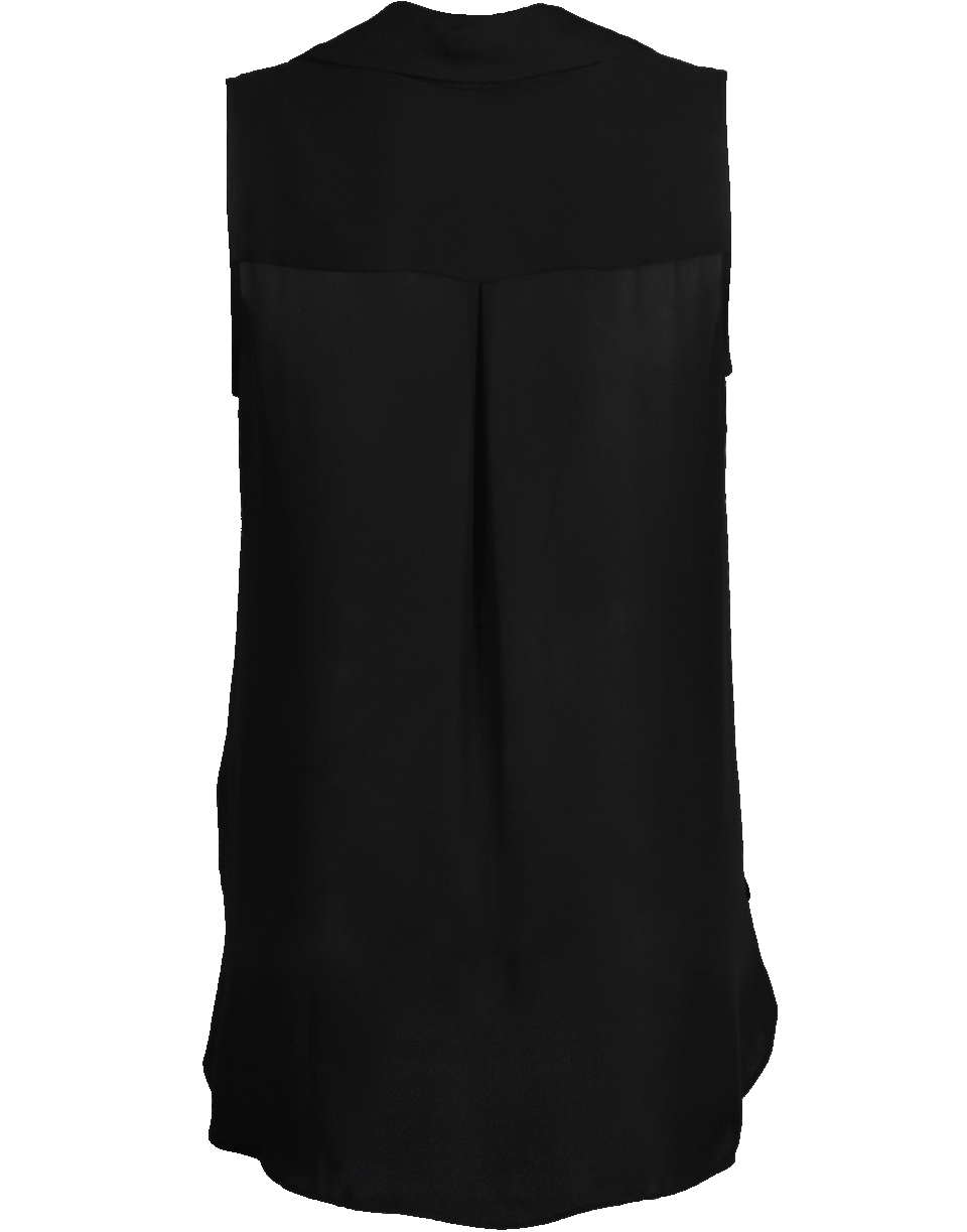 L'AGENCE-Sleeveless Draped Blouse-