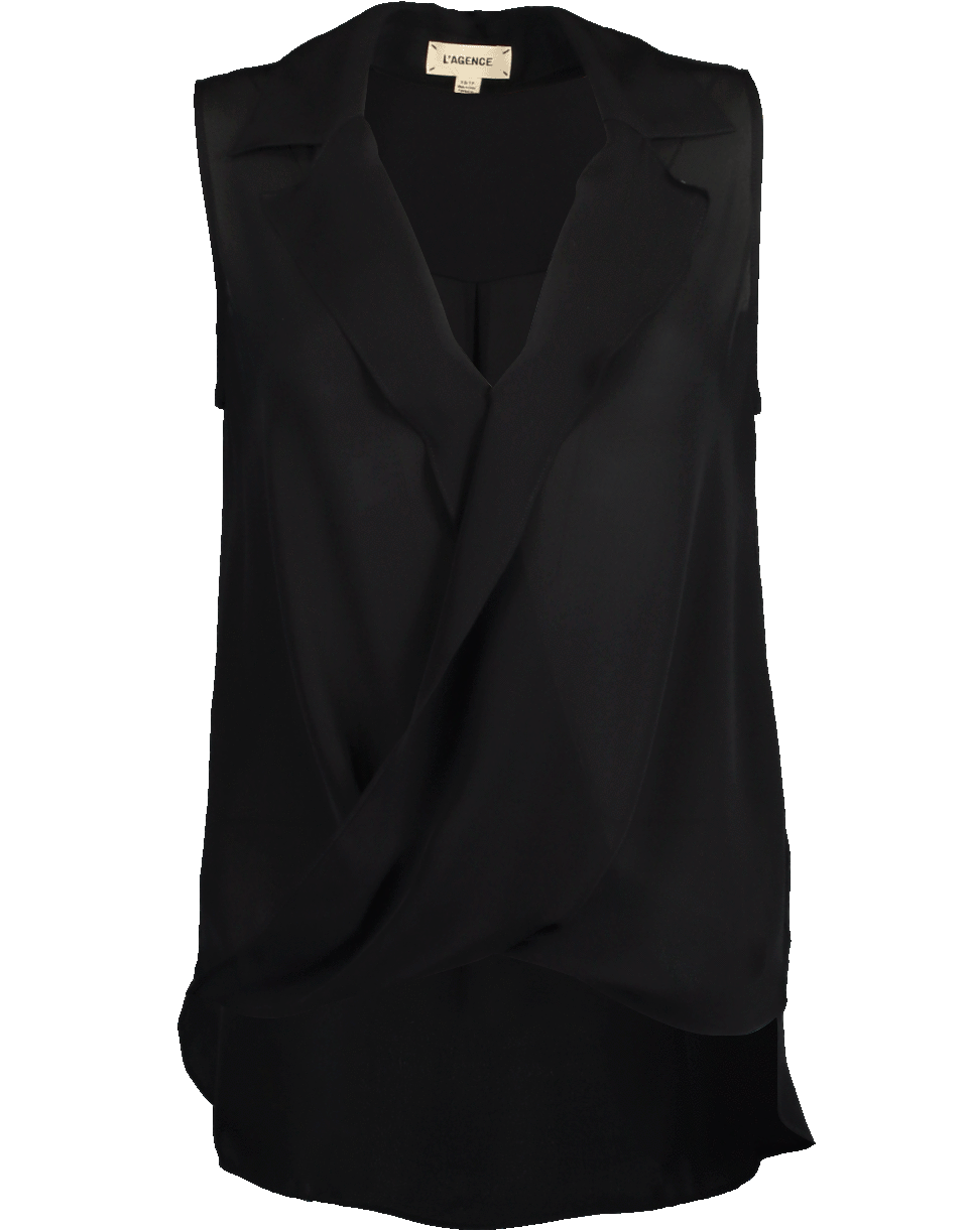 L'AGENCE-Sleeveless Draped Blouse-