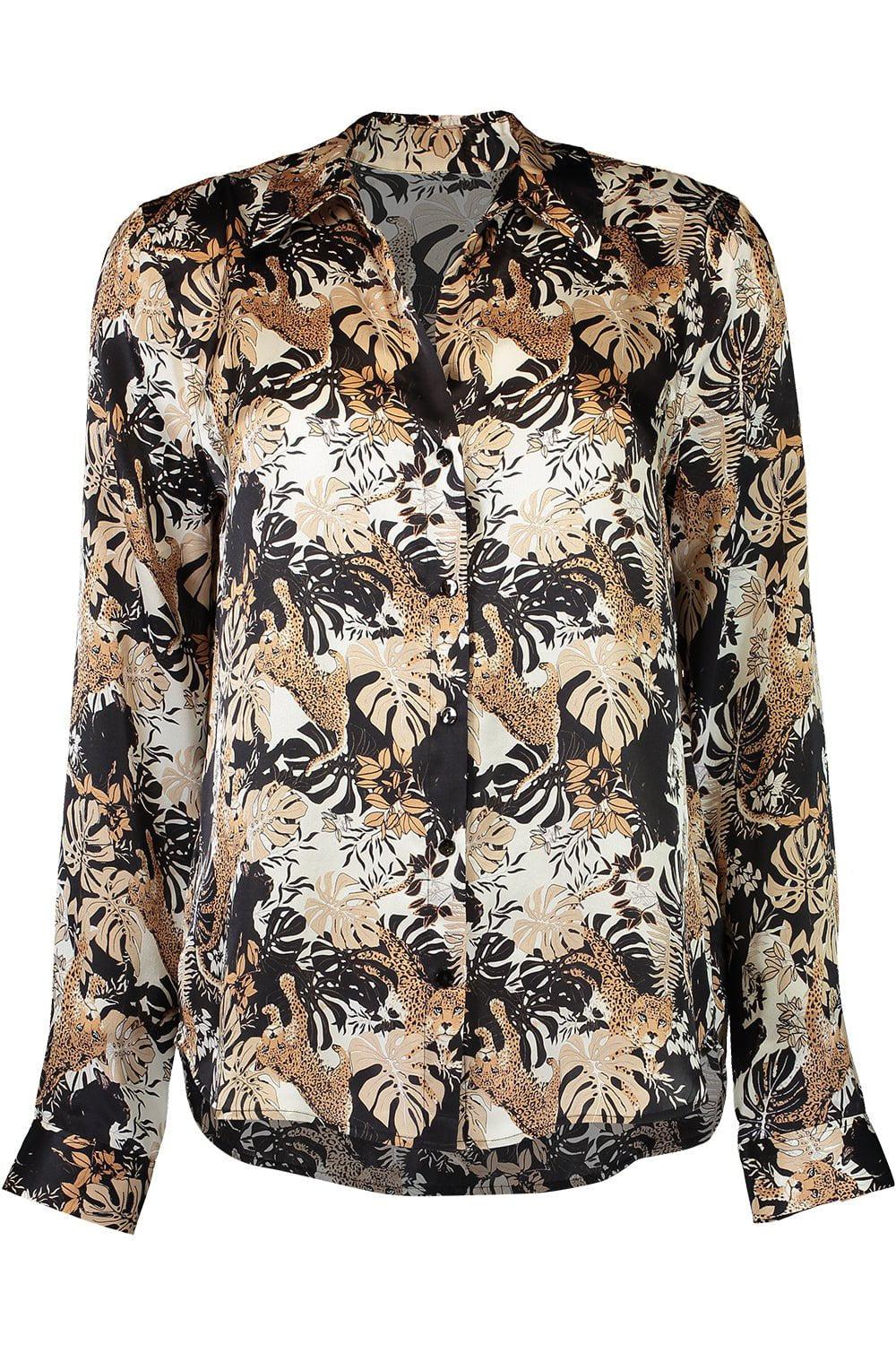 L'AGENCE-Tyler Long Sleeve Blouse - Black Panther-
