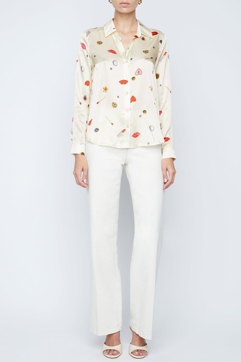 L'AGENCE-Tyler Blouse - Champagne Hearts-