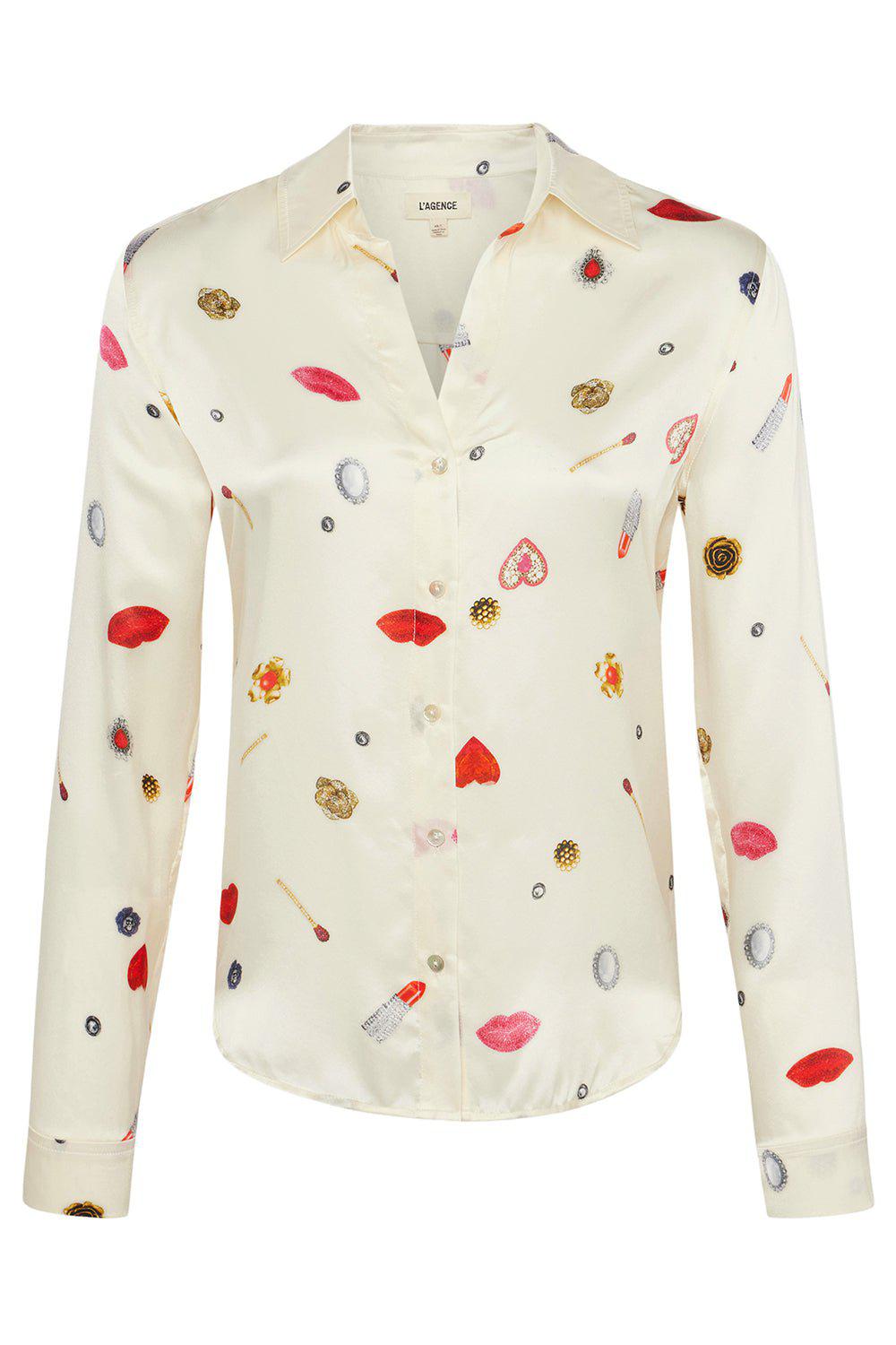 L'AGENCE-Tyler Blouse - Champagne Hearts-