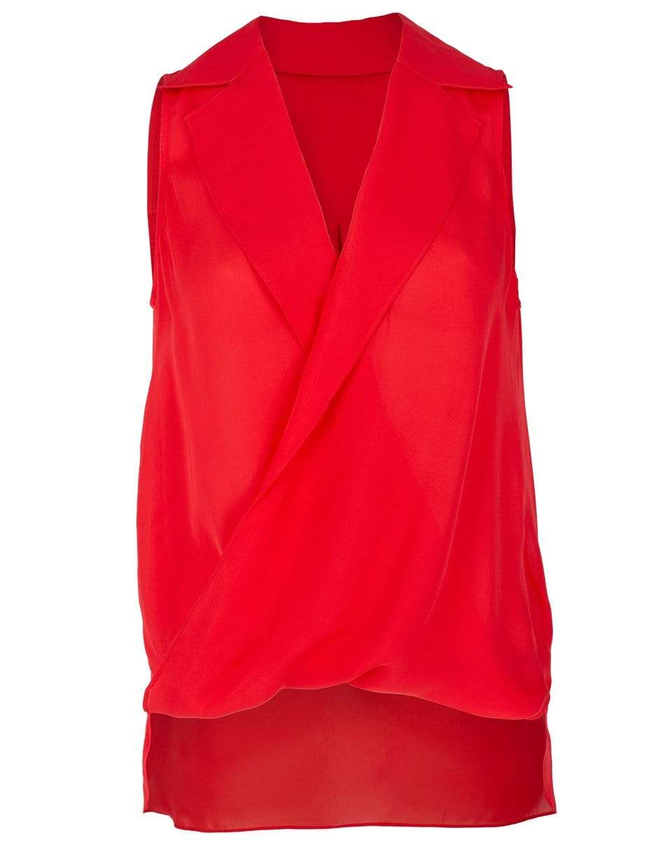 L'AGENCE-Hibiscus Freja Draped Silk Blouse-