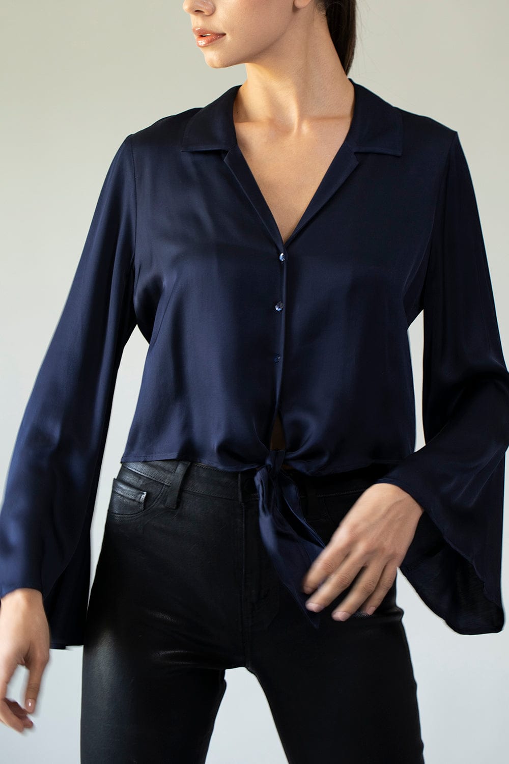 L'AGENCE-Roxane Front Tie Top-