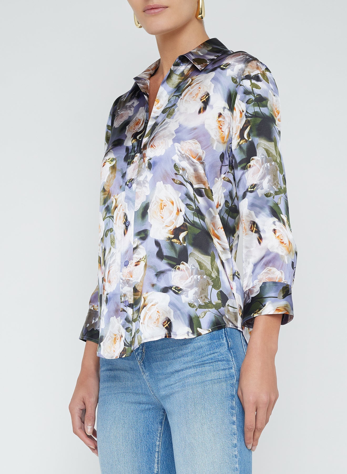 DANI BLOUSE - MULTI DISTRESSED FLORAL-MLTDSTRF-XS-CLOTHINGTOPBLOUSE-L'AGENCE