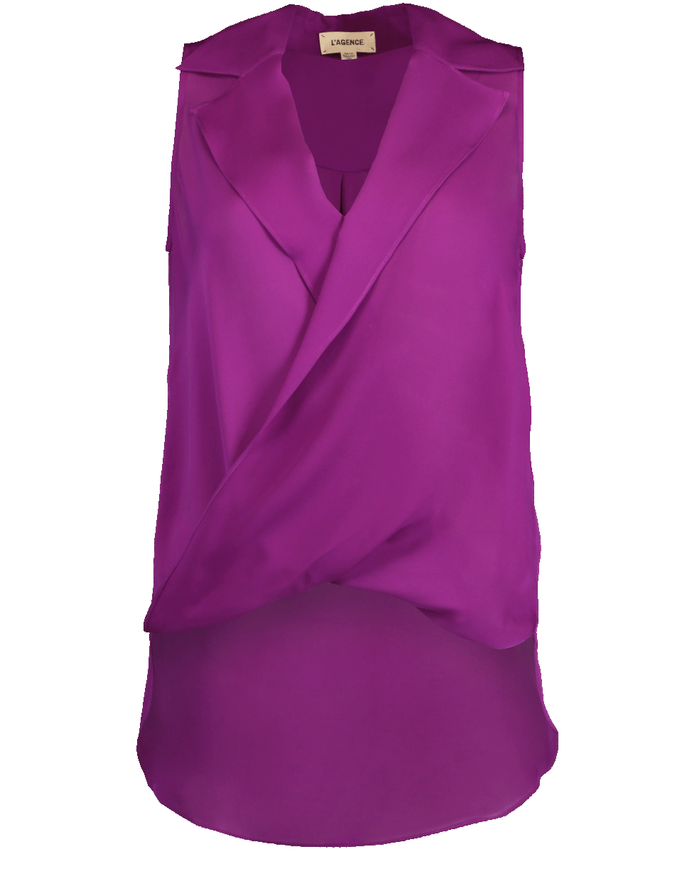 L'AGENCE-Sleeveless Draped Blouse-