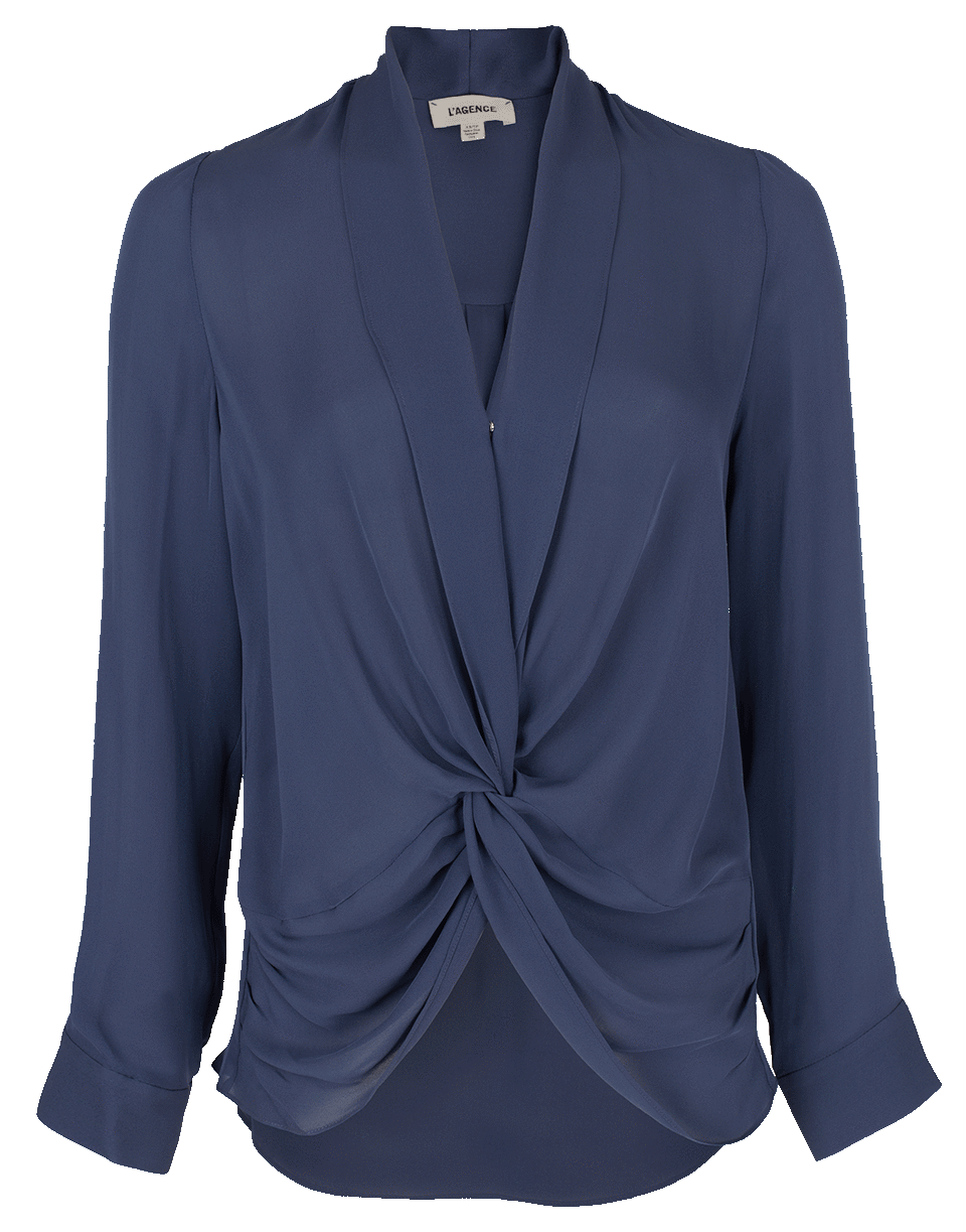 L'AGENCE-Front Knot Mariposa Blouse-