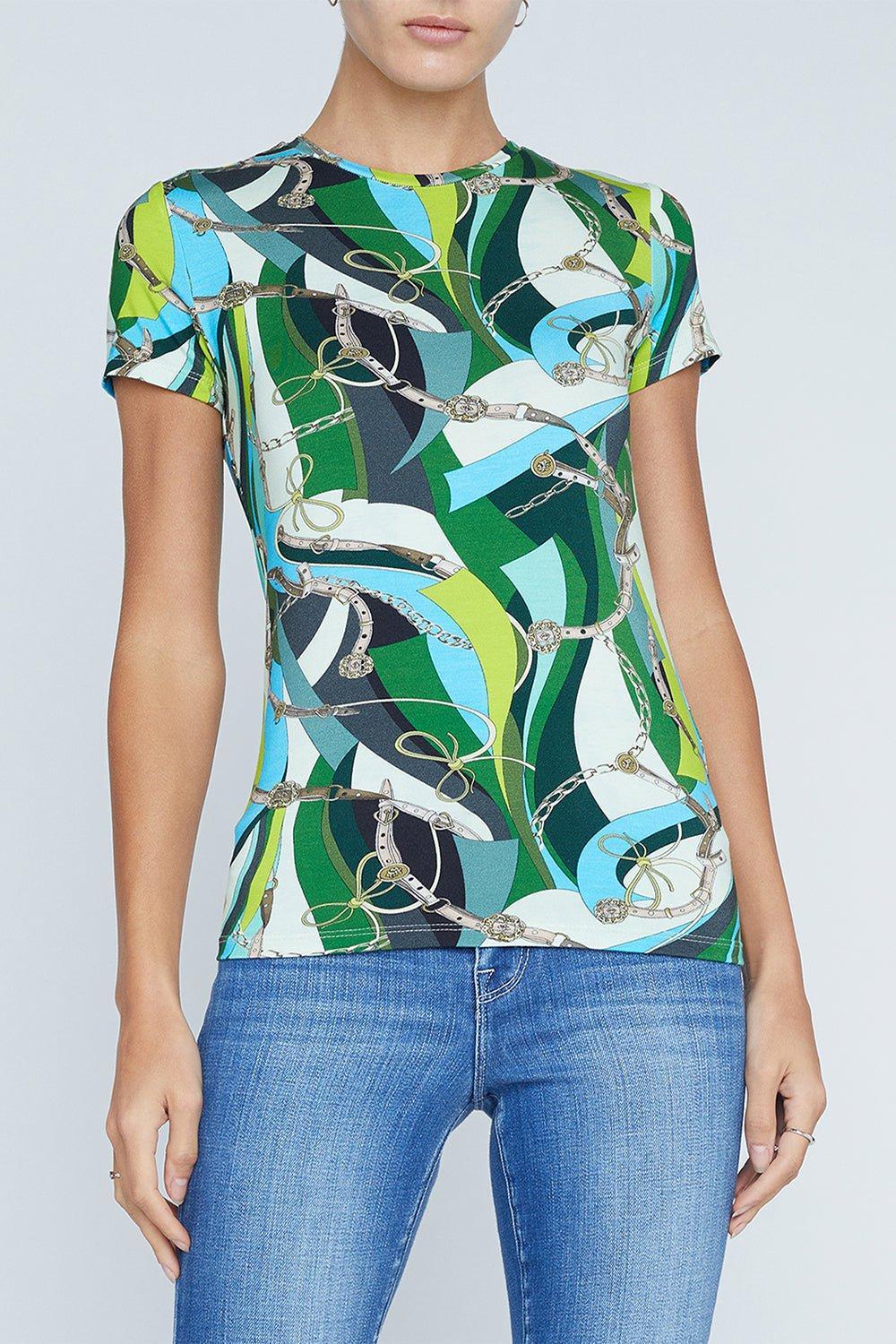 L'AGENCE-Ressi Tee - Sea Green Swirl-