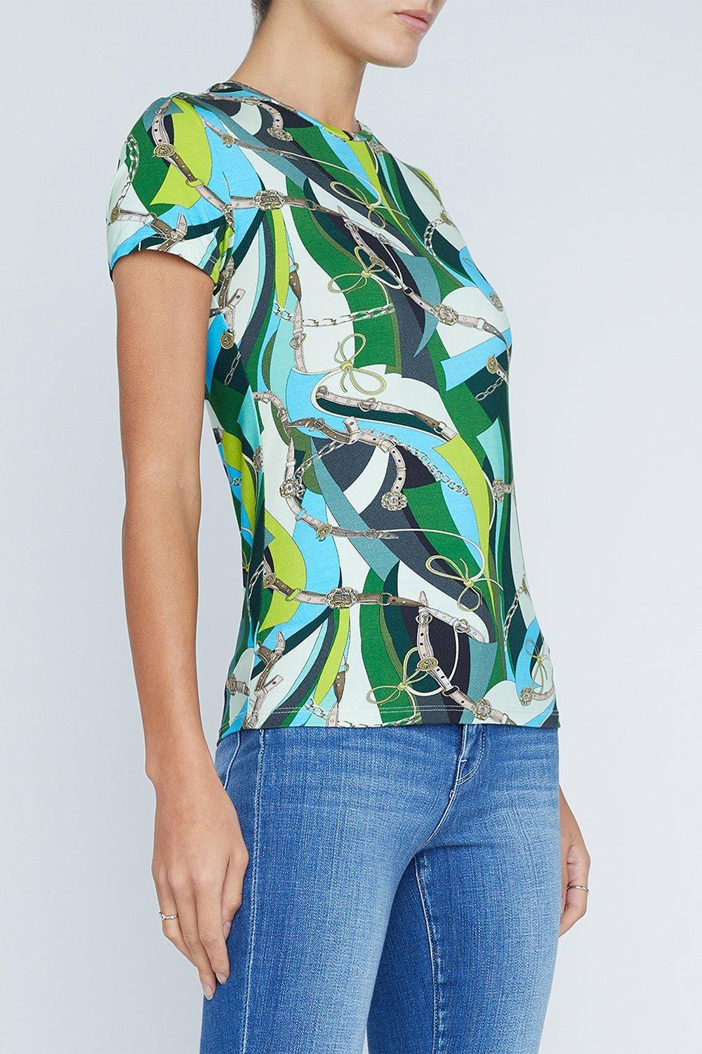 L'AGENCE-Ressi Tee - Sea Green Swirl-