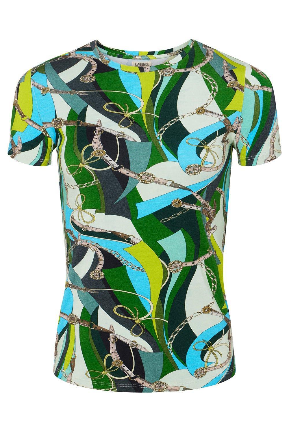 L'AGENCE-Ressi Tee - Sea Green Swirl-